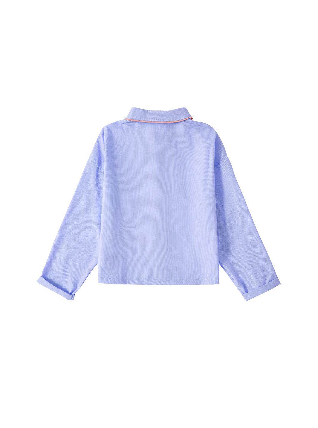 & Lu Piping Heart Crop Shirt - Blue