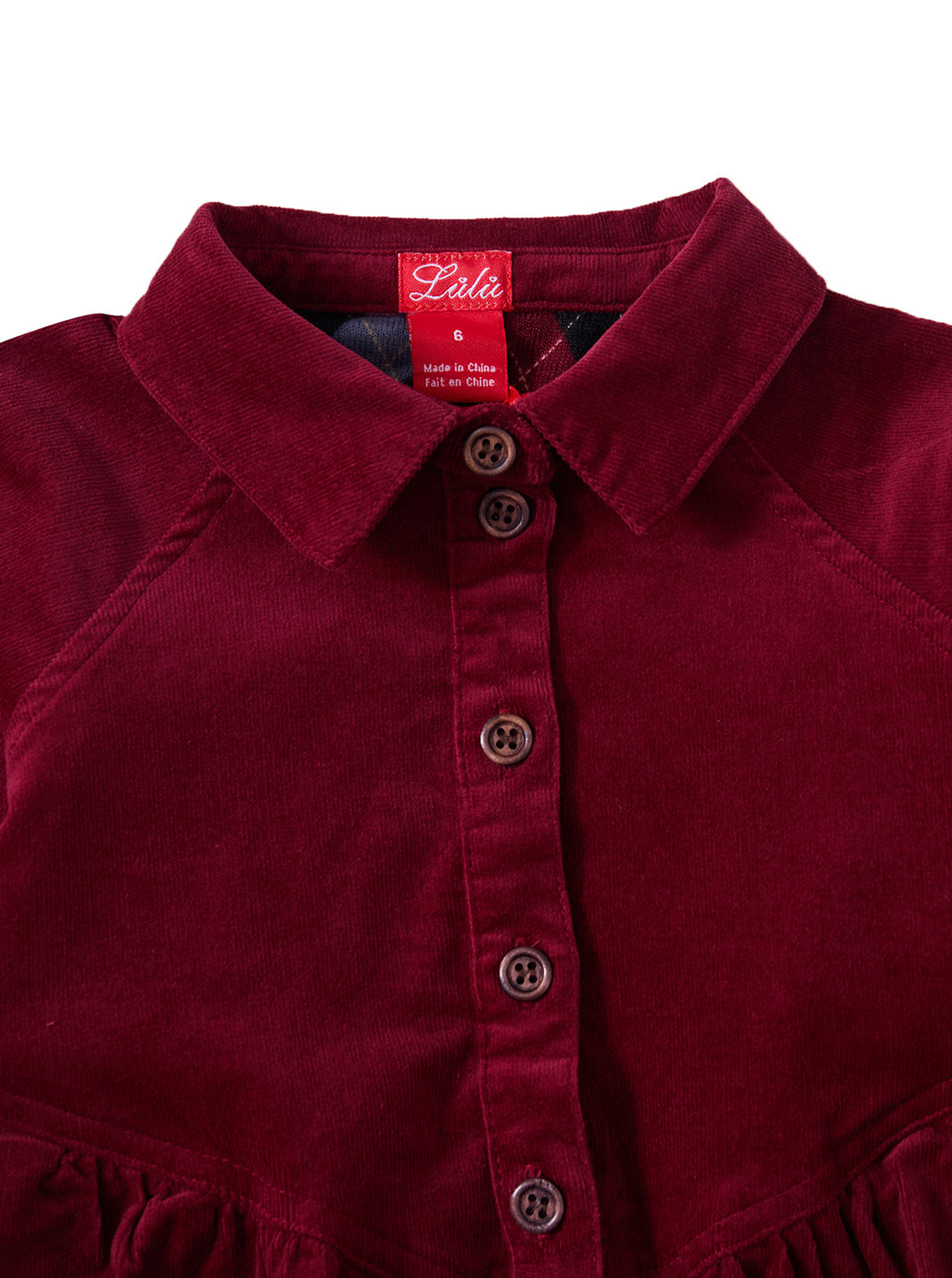 Argyle Story Dress - Burgundy