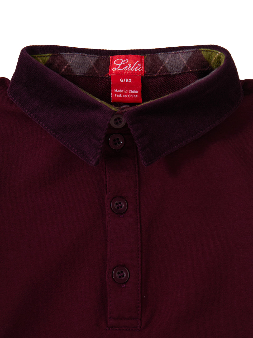 Argyle Story Patch Polo - Burgundy