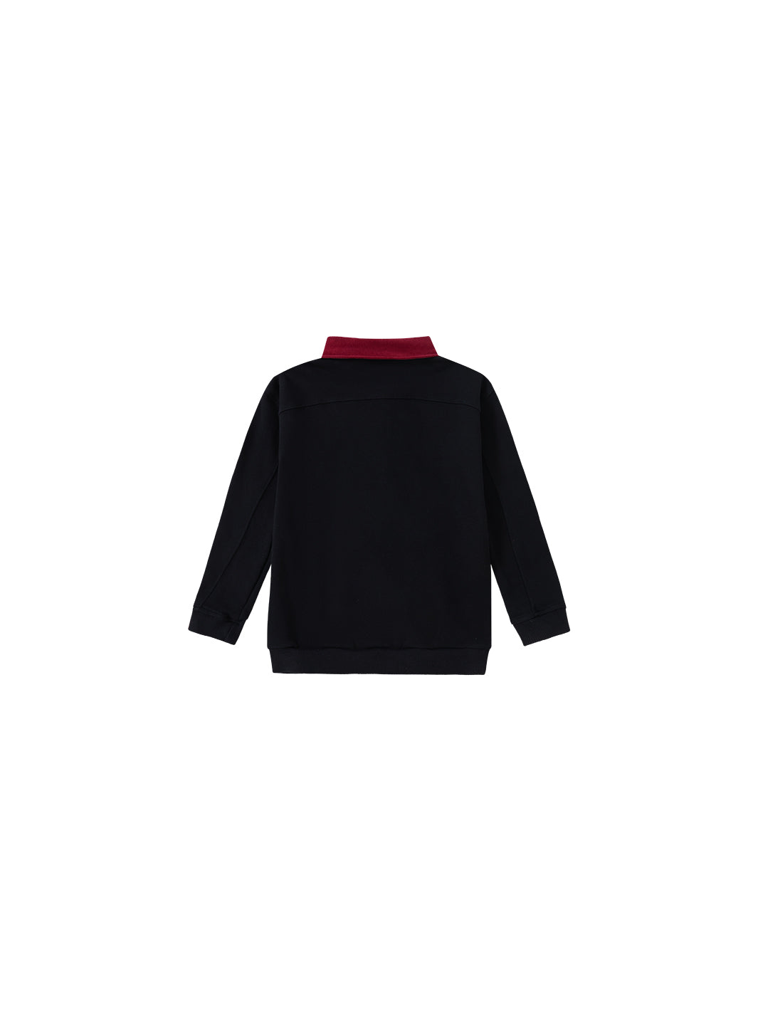Argyle Story Polo - Black/Burgundy