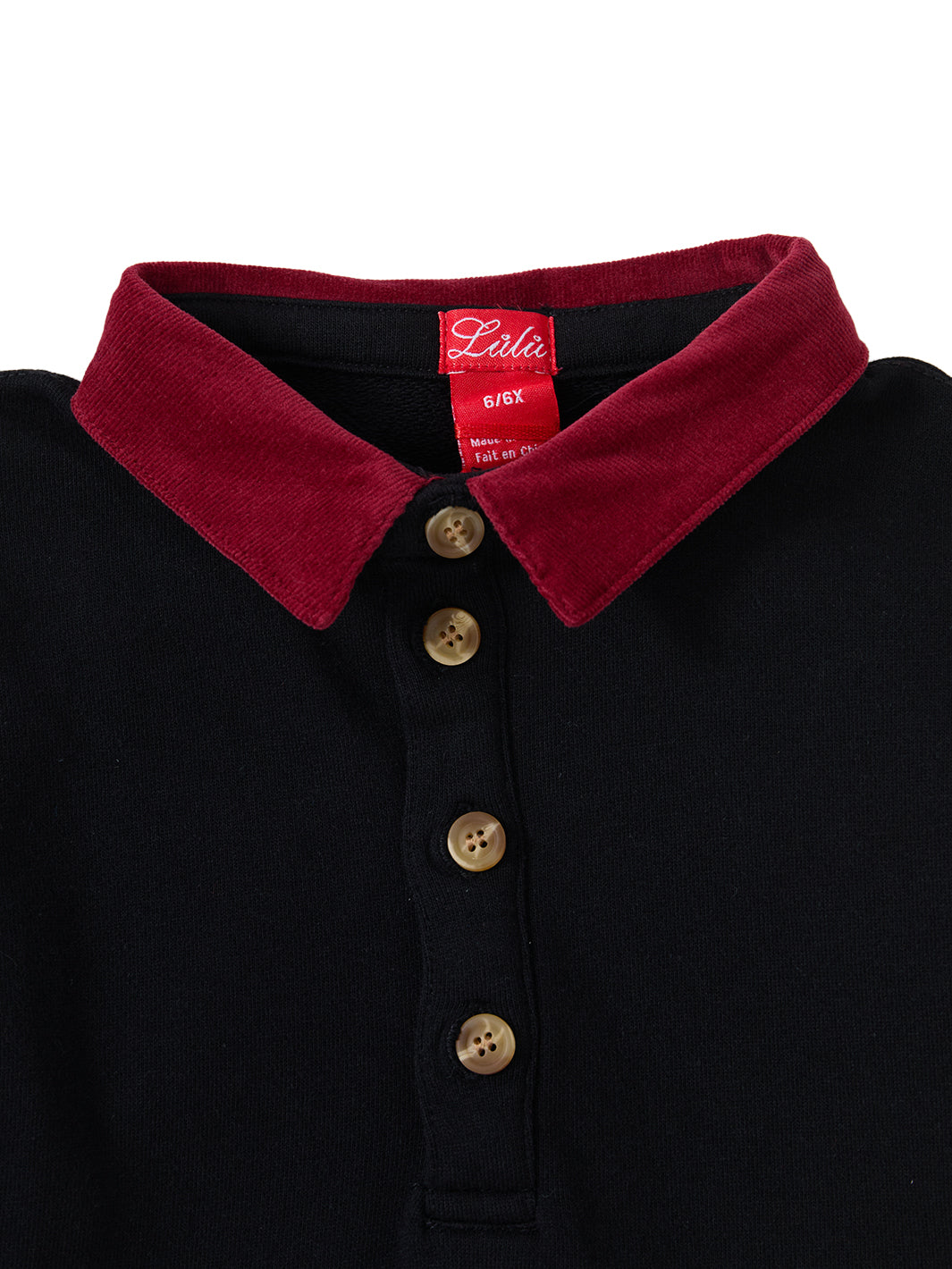 Argyle Story Polo - Black/Burgundy