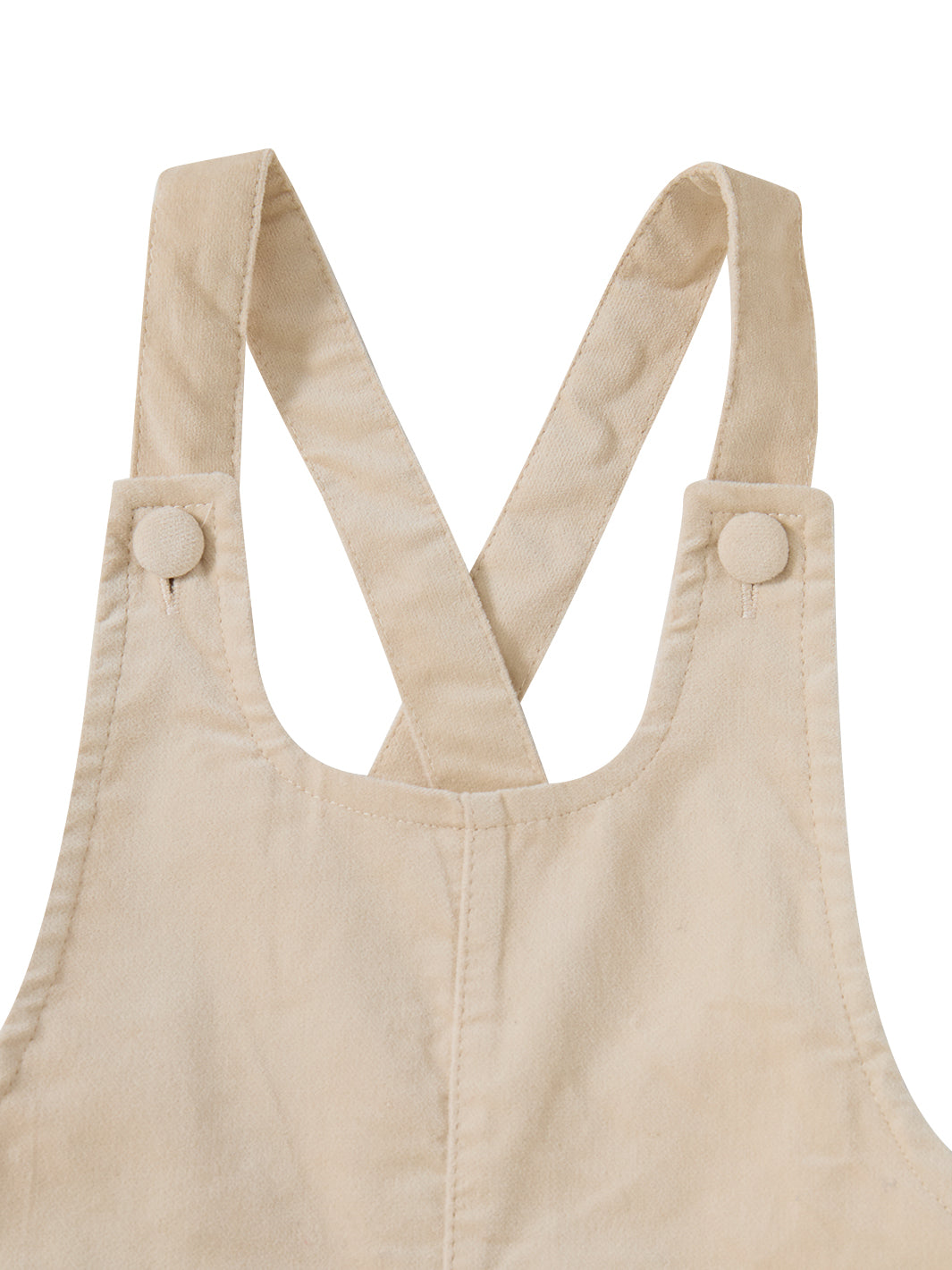 Stretch Velvet Overall - Off White
