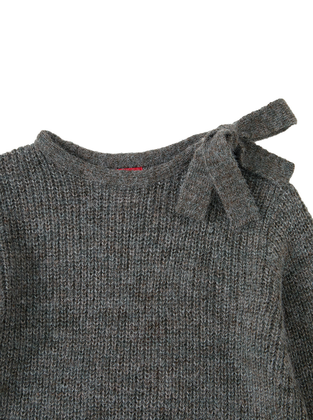 Knit Bow Sweater - Grey