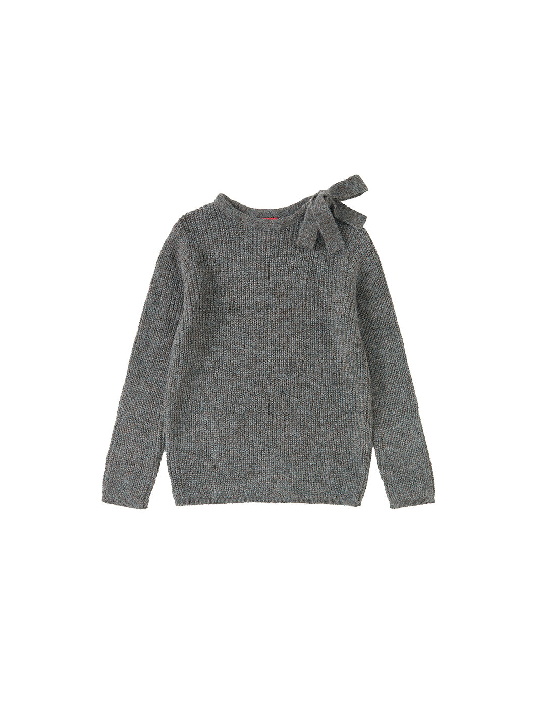Knit Bow Sweater - Grey