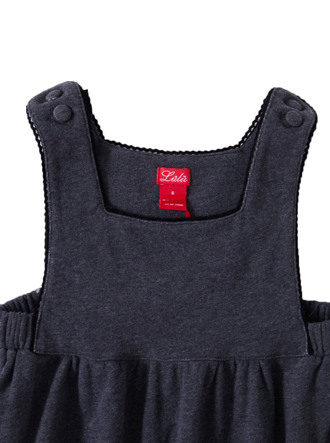 Rickrack Bib Robe - Charcoal