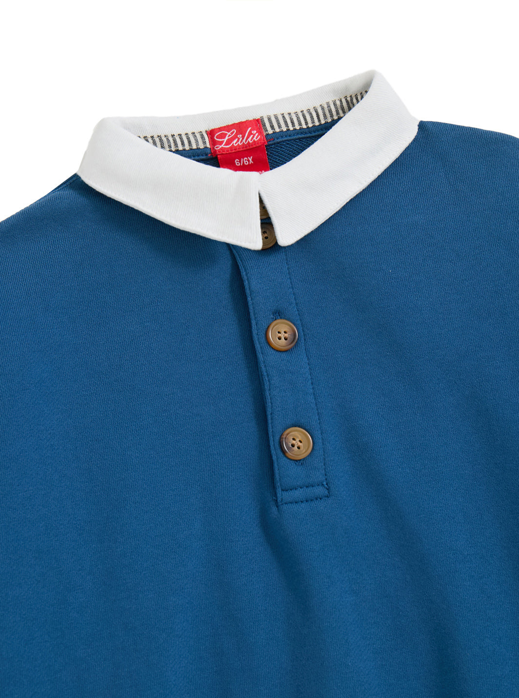 Twill Collar Polo - Navy/White