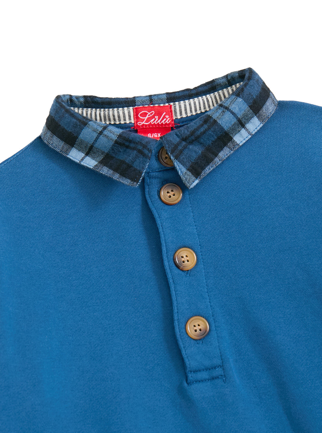 Twill Collar Polo - Navy/Blue