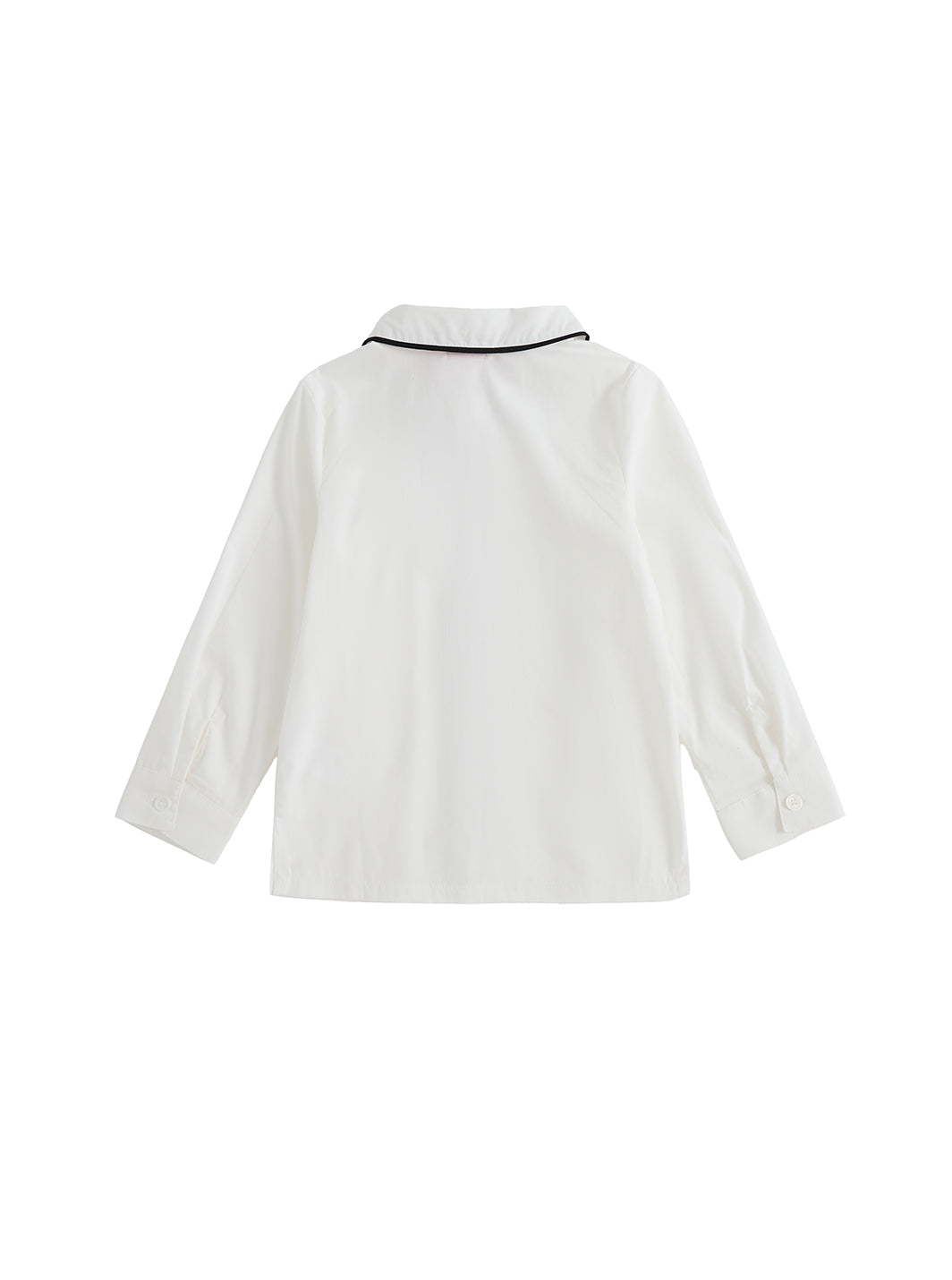 Collar Piping Shirt - White/Black