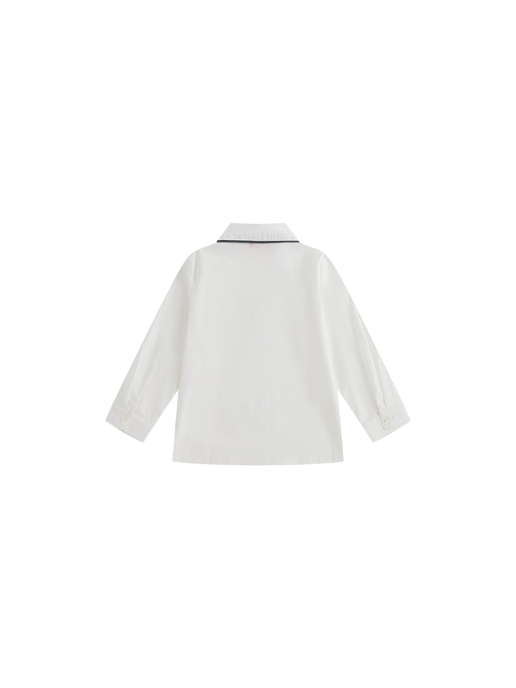 Collar Piping Shirt - White/Grey