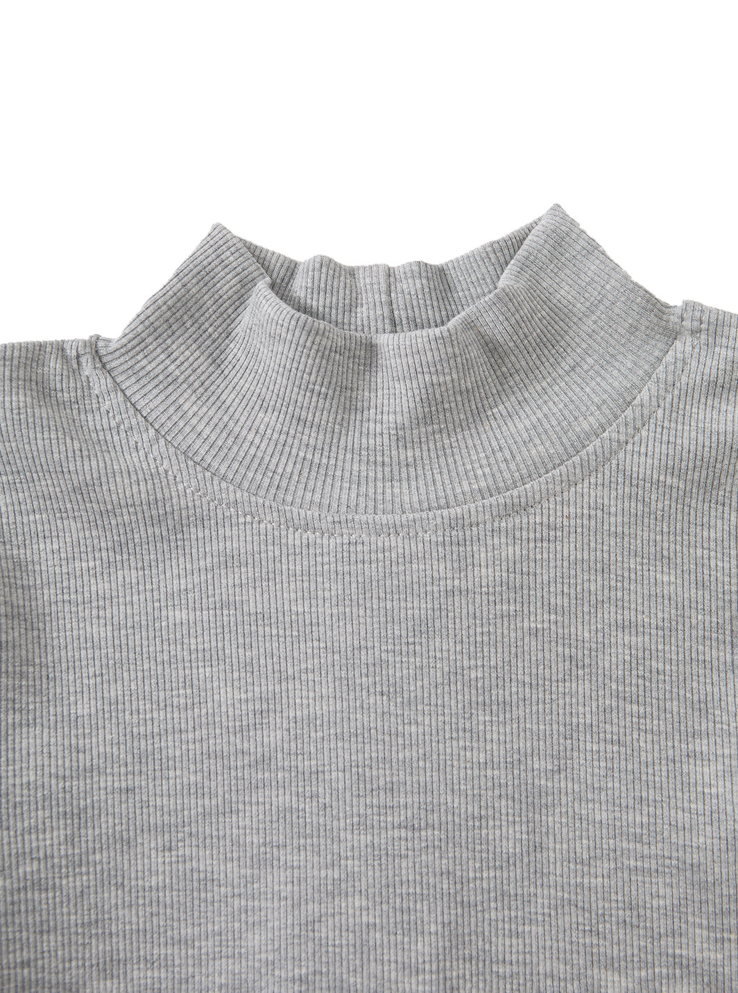 Grey Mock Neck T-Shirt