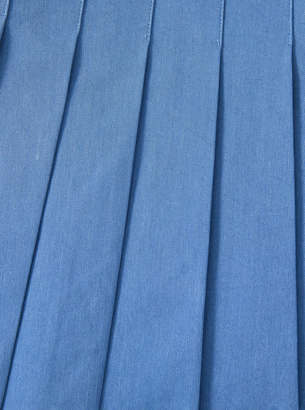 Denim Pleated Skirt - Lt. Blue