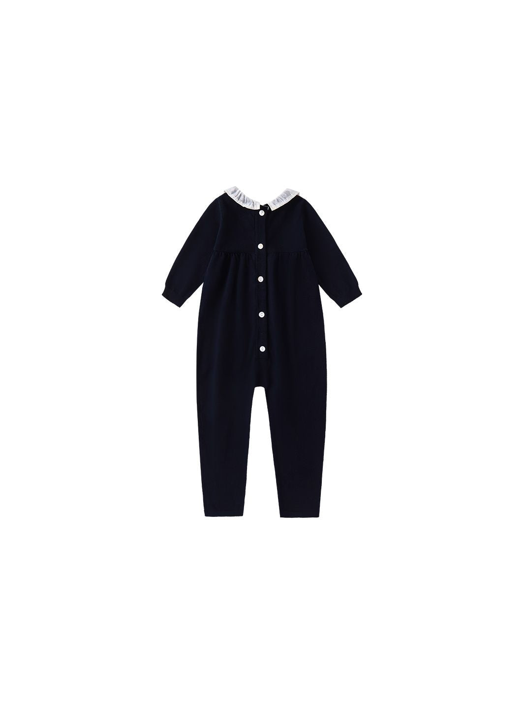 Signature Knit Ruffle Overall - Deep Navy