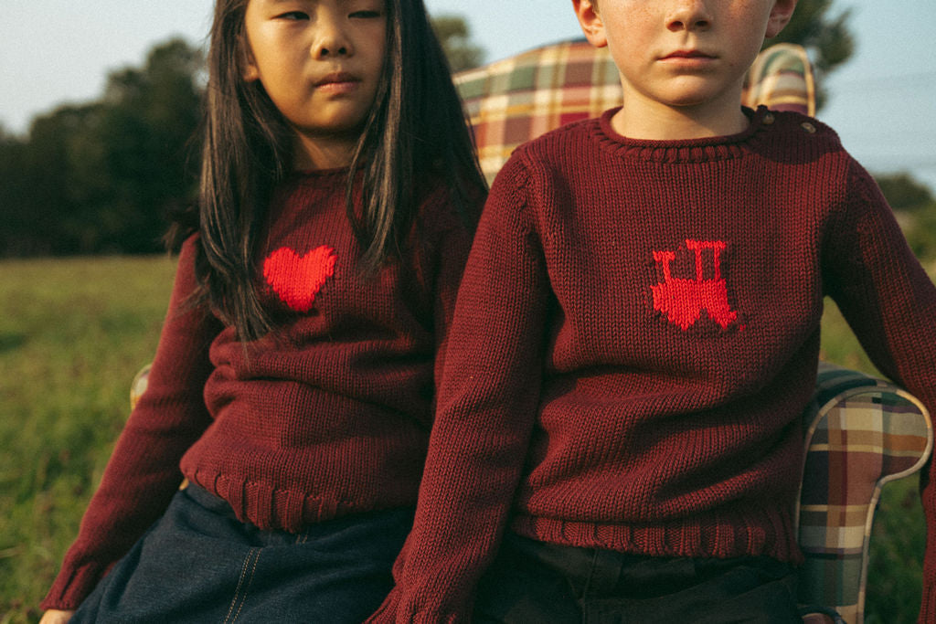 Berry Charm Heart Sweater