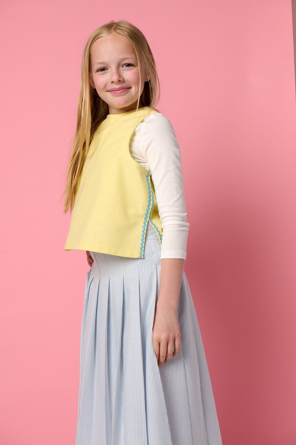 Rickrack Crop Vest - Yellow