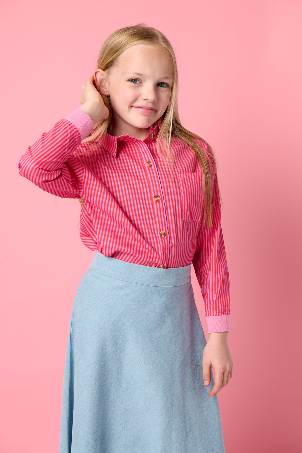 Striped Shirt - Pink/Orange Stripe