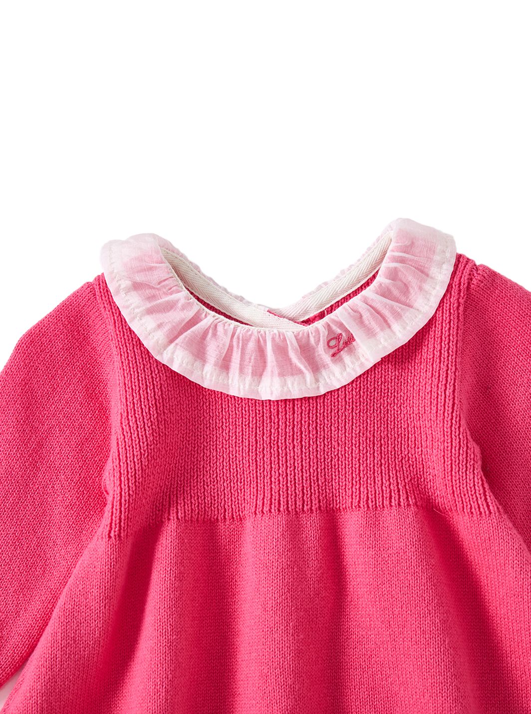 Signature Knit Ruffle Dress - Neon Hot Pink