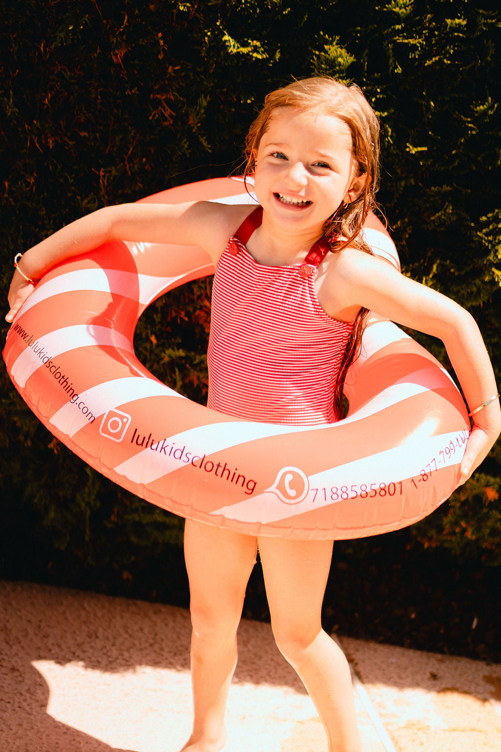 Seersucker Stripe Swimsuit - Red Stripe