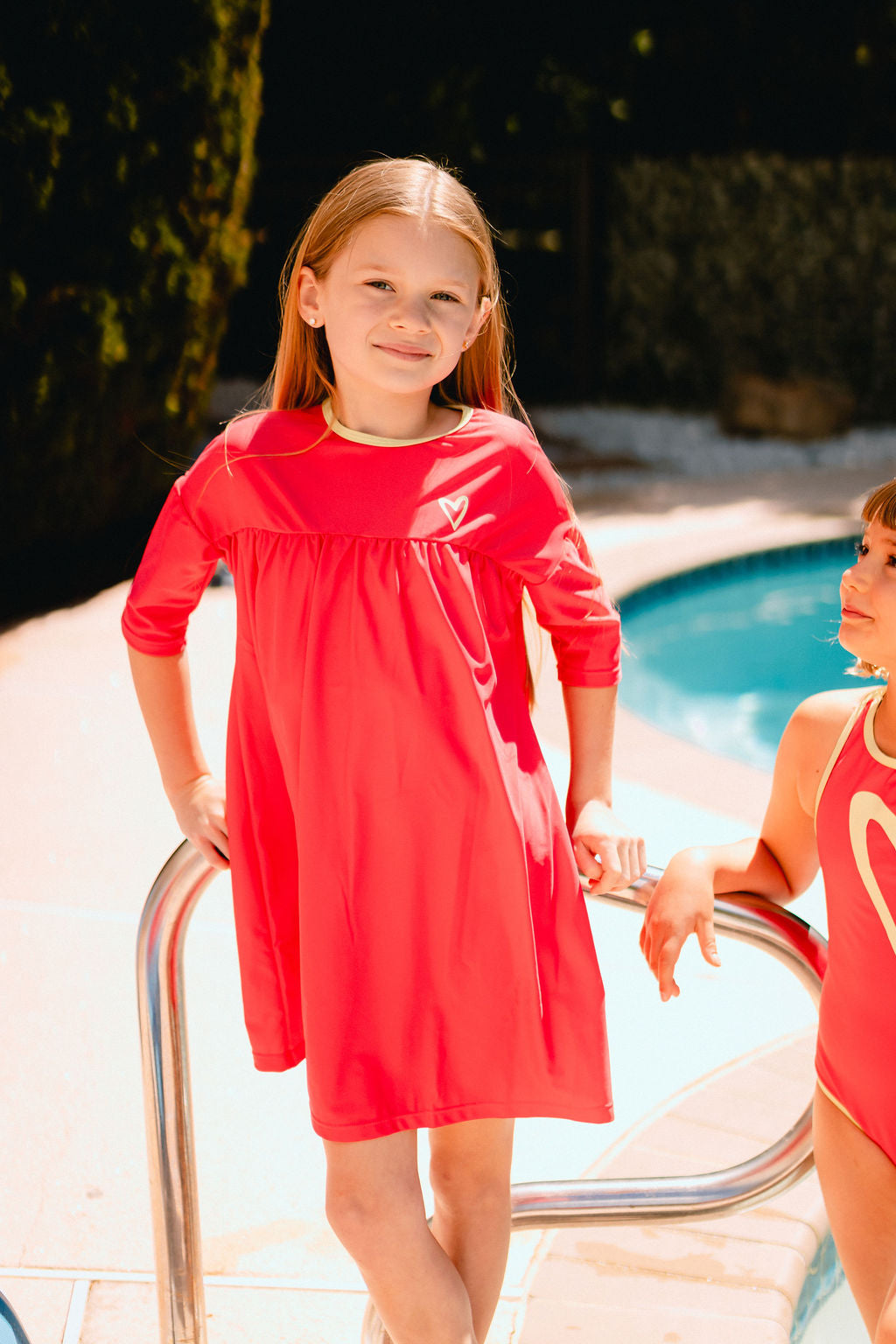 Heart Swim Gathered Dress