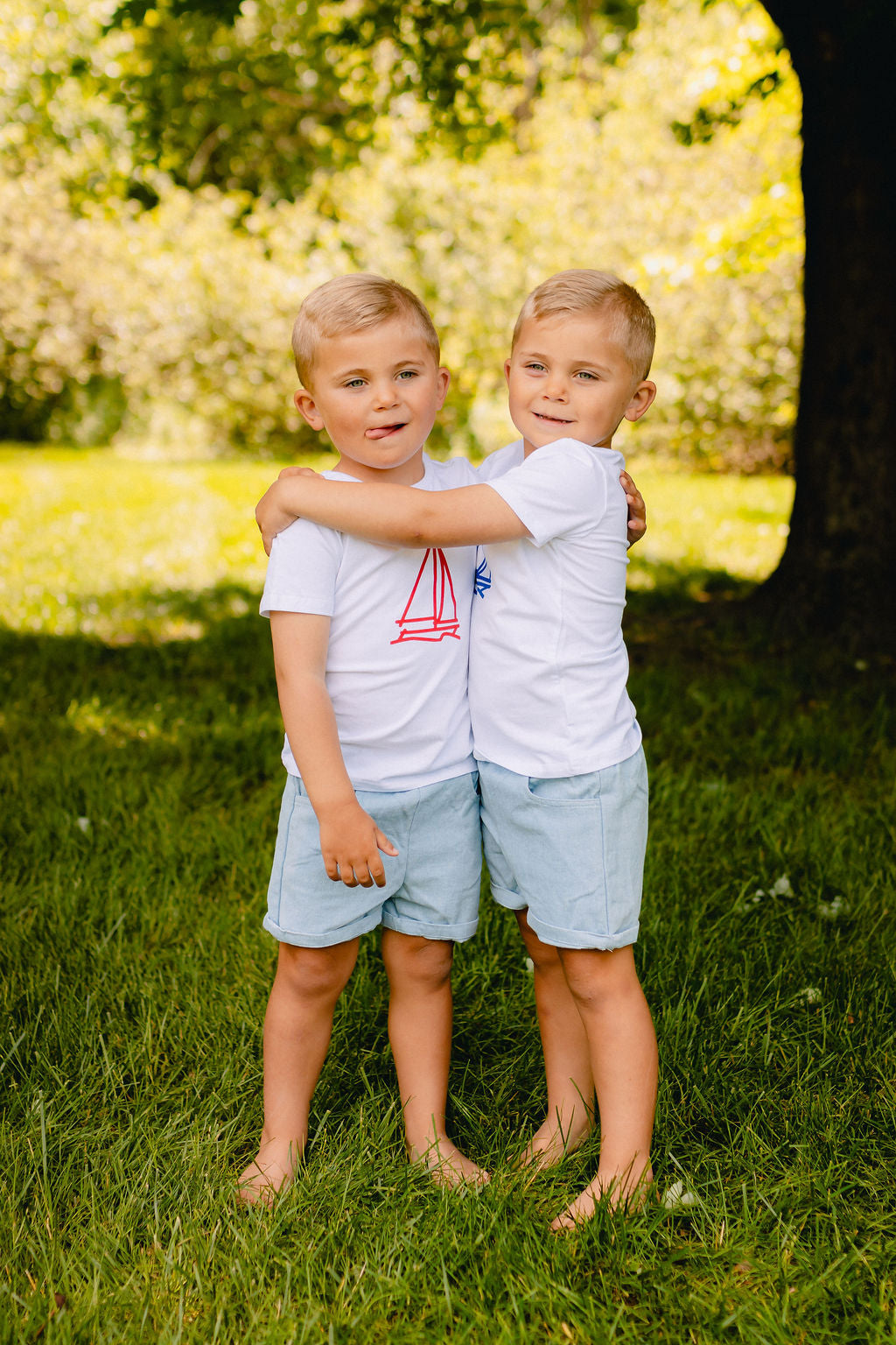 Classic Front Print T-shirt - White/Deep Royal Blue