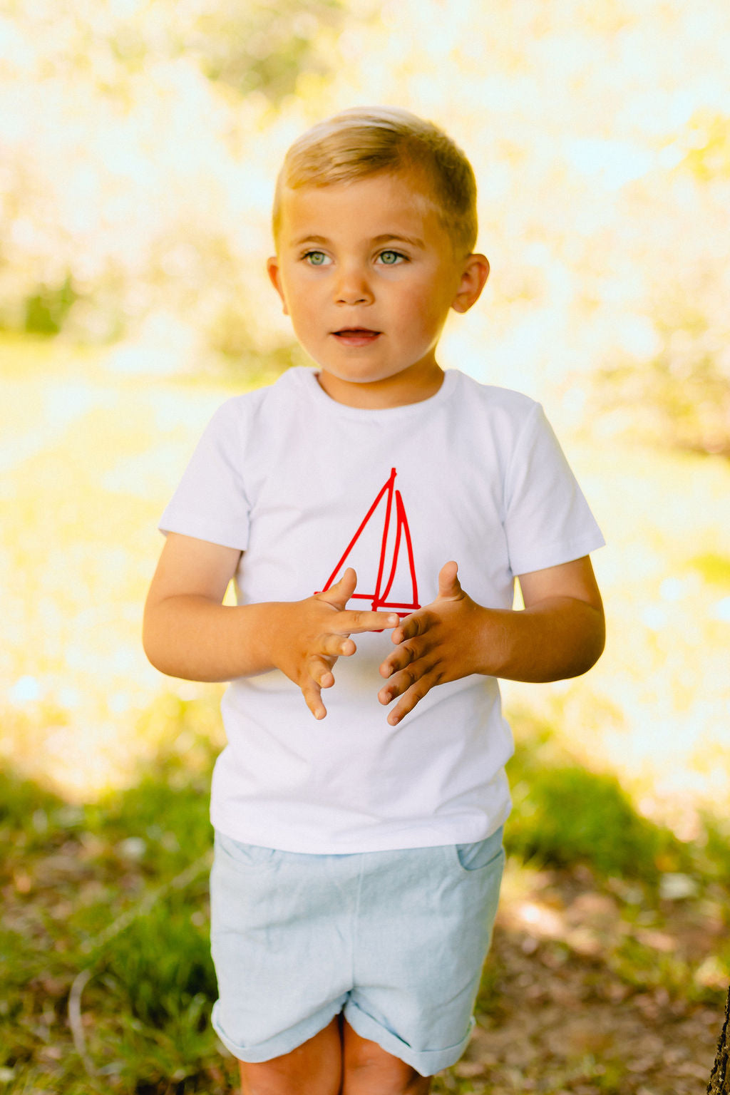 Classic Front Print T-shirt - White/Red
