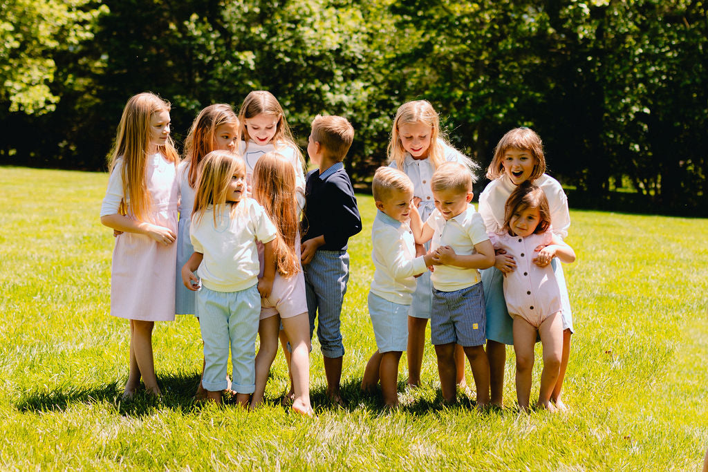 Denim Stripe Jumper - Lt. Pink