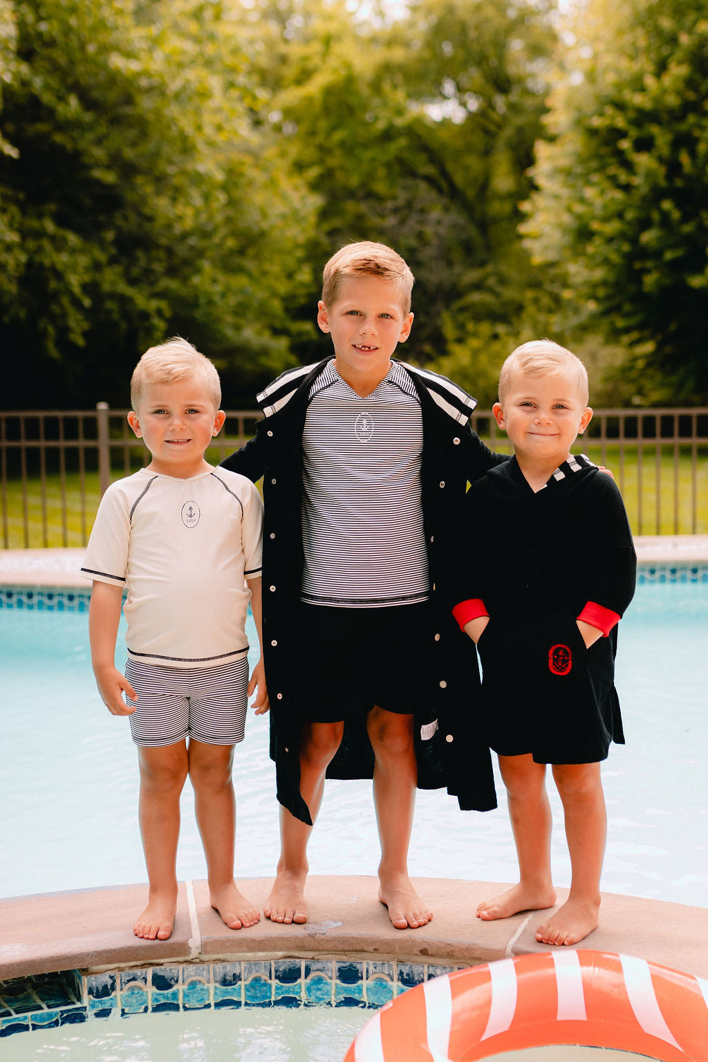 Boy Seersucker Stripe Swim Set