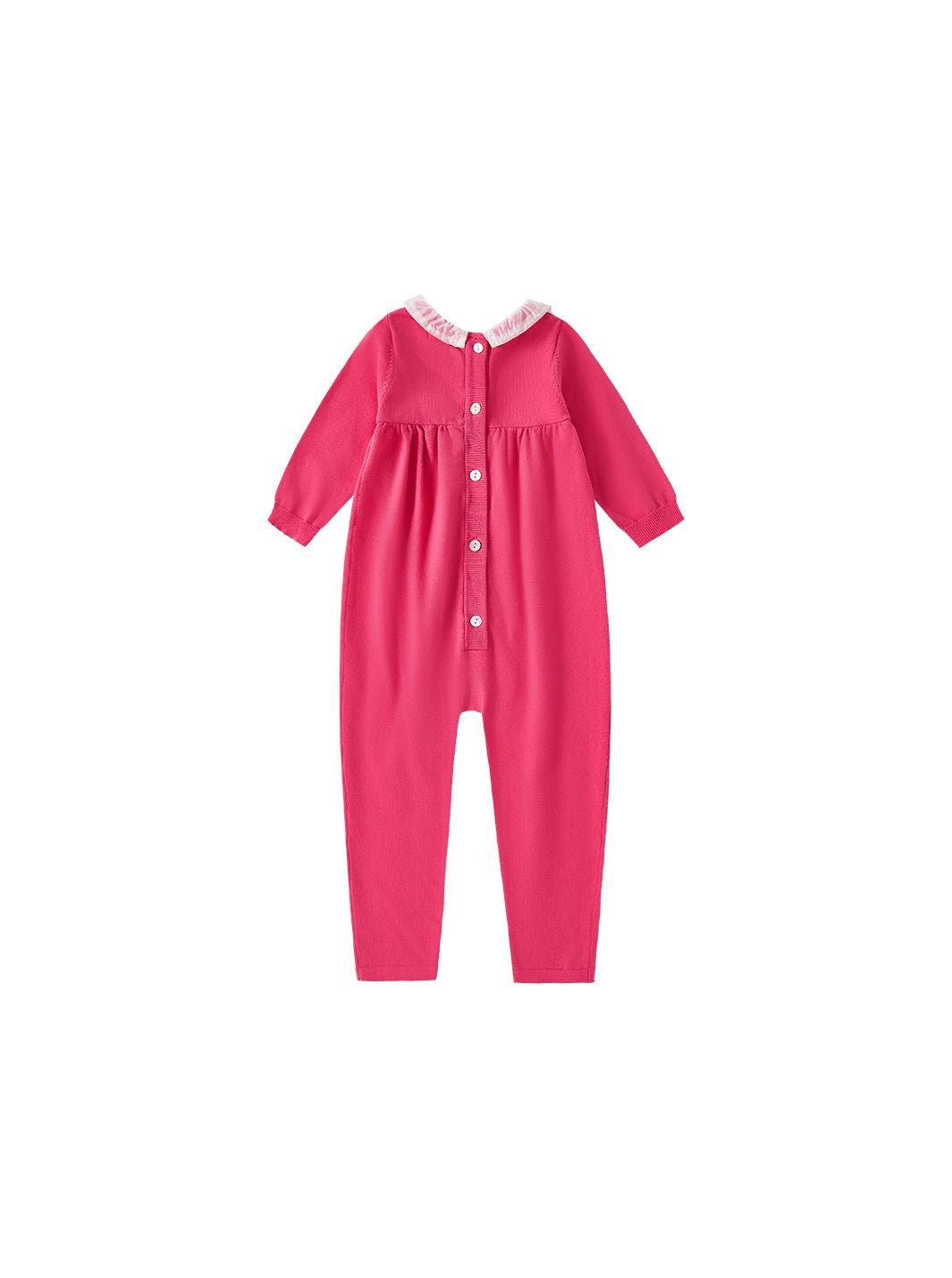 Signature Knit Ruffle Overall - Neon Hot Pink