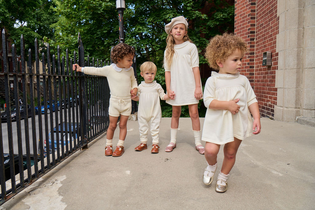 Combo Color Sweater - Almond White