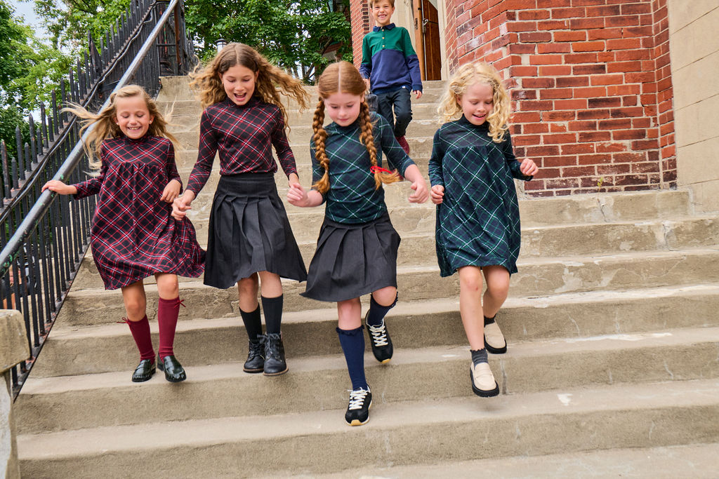 Baby Plaid Mock Neck Set - Green