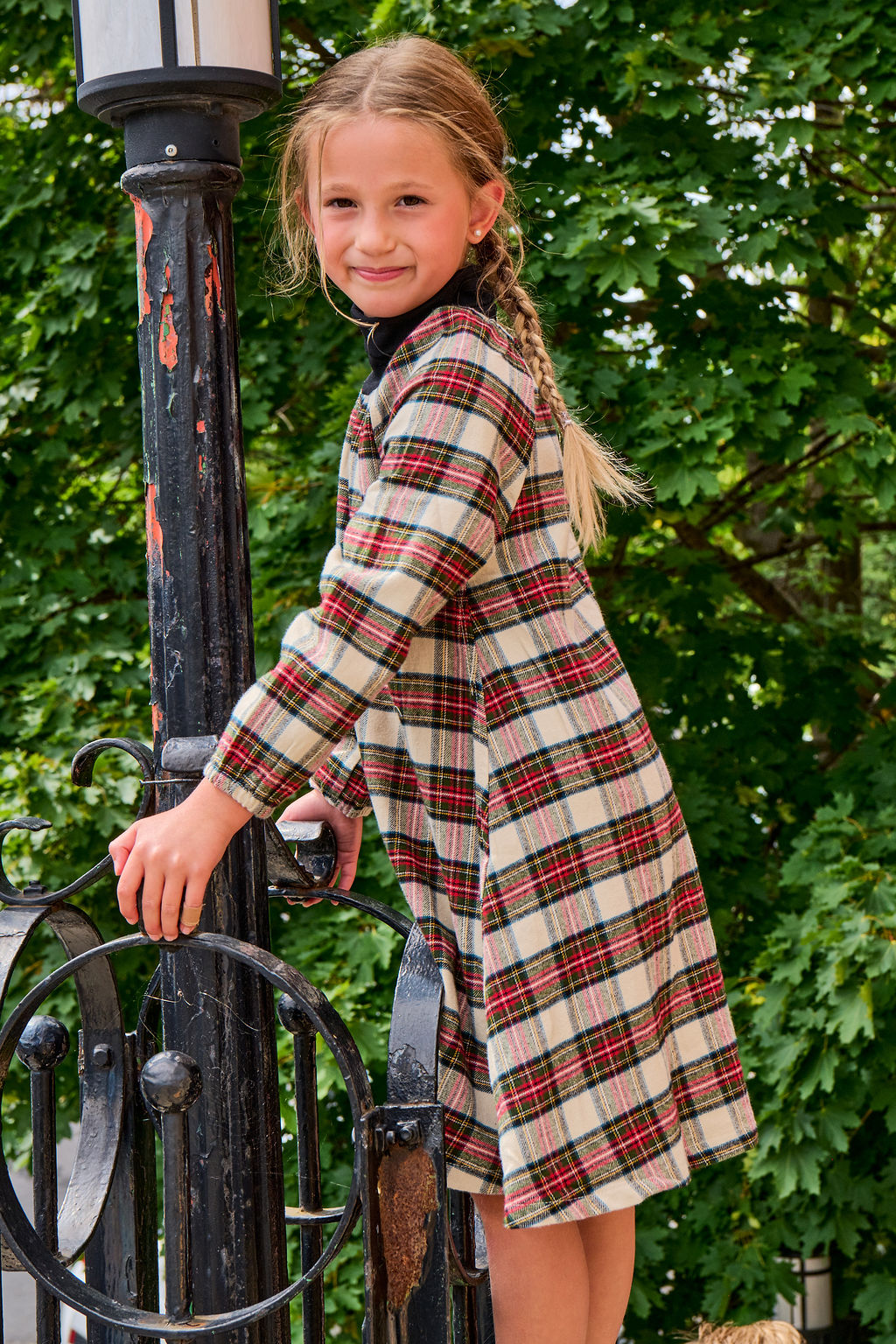 Plaid Turtleneck Dress