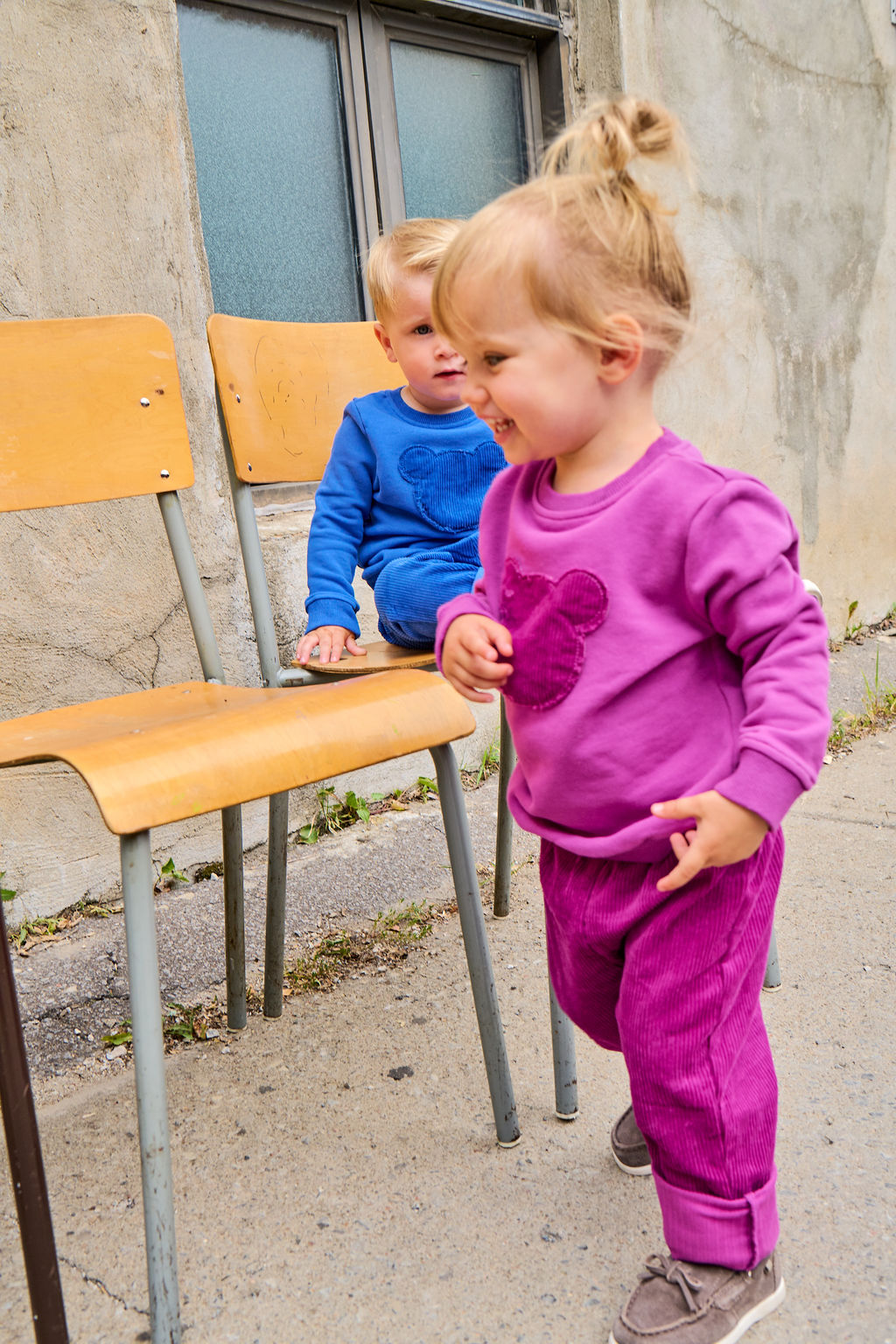 Bear Corduroy Top - Purple