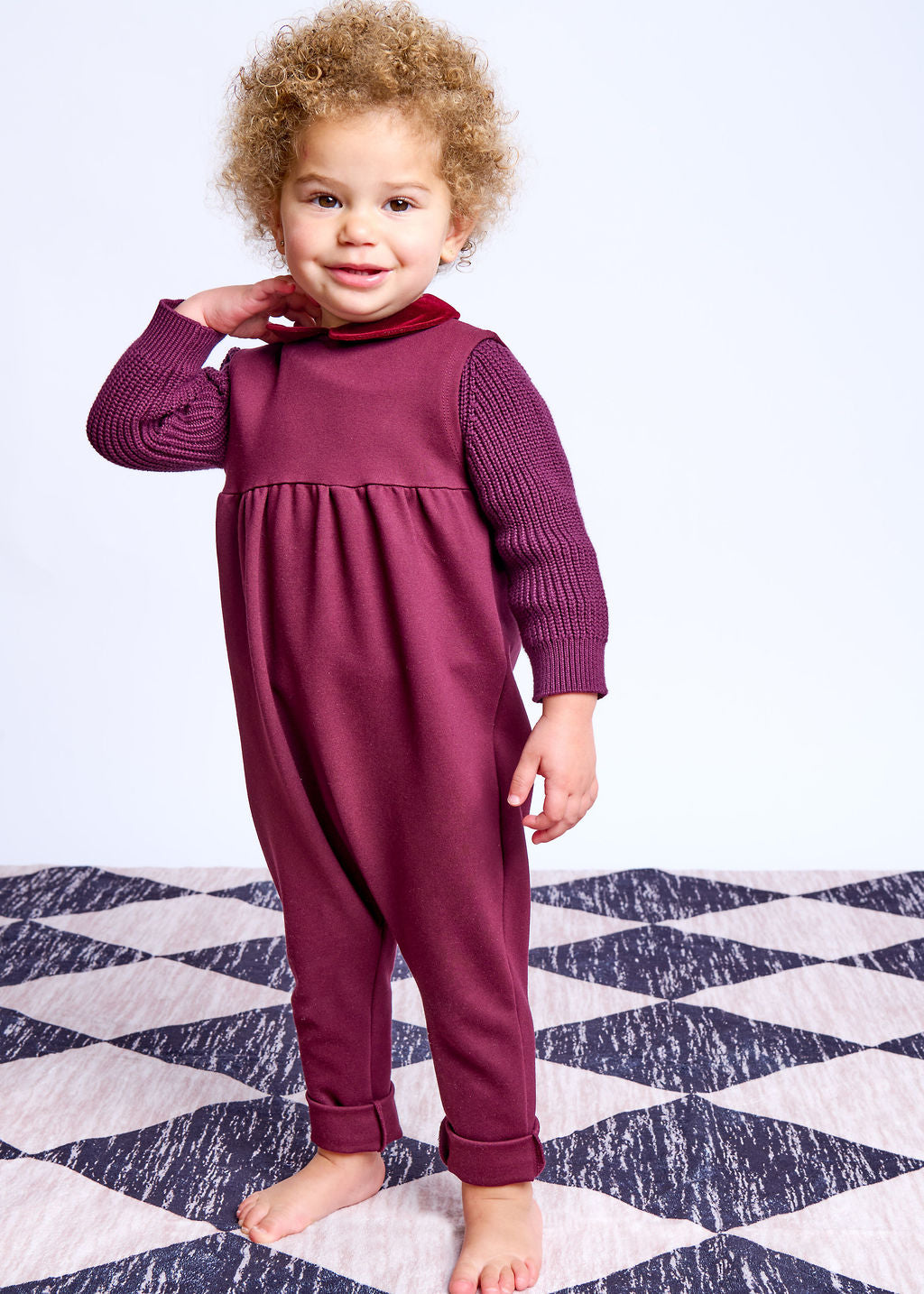 Velvet Collar Overall