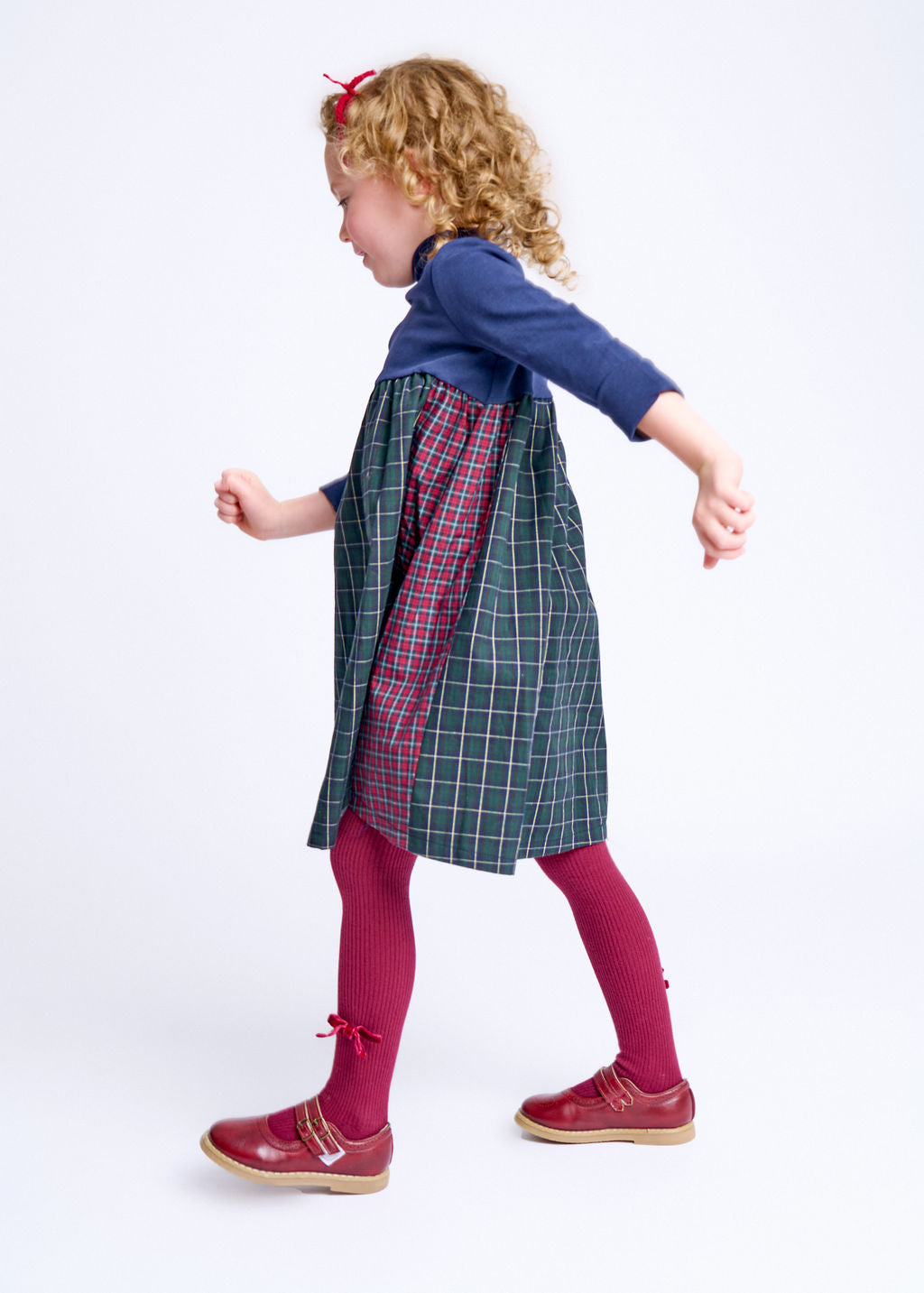 Plaid Mock Neck Dress