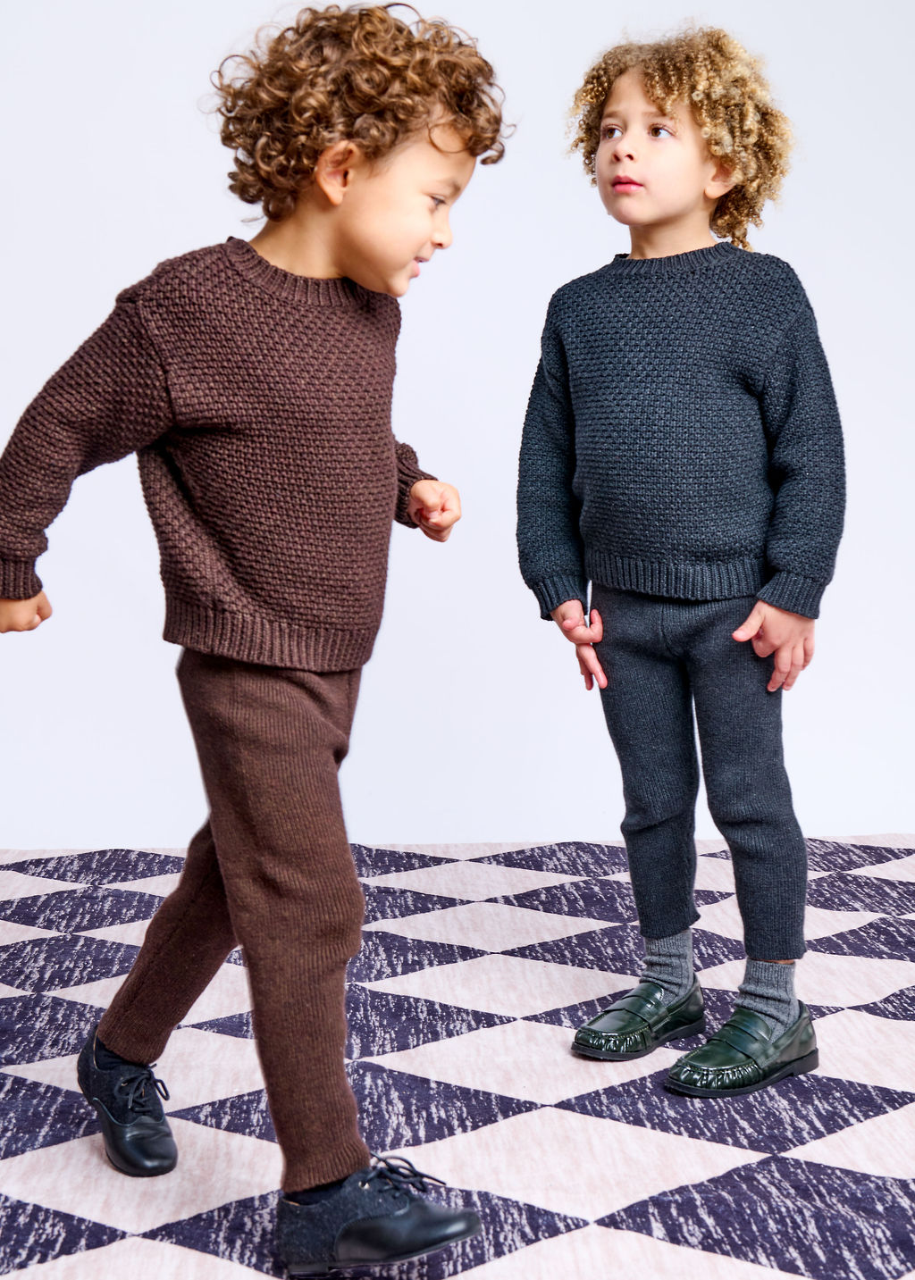 Crochet Knit Sweater - Charcoal