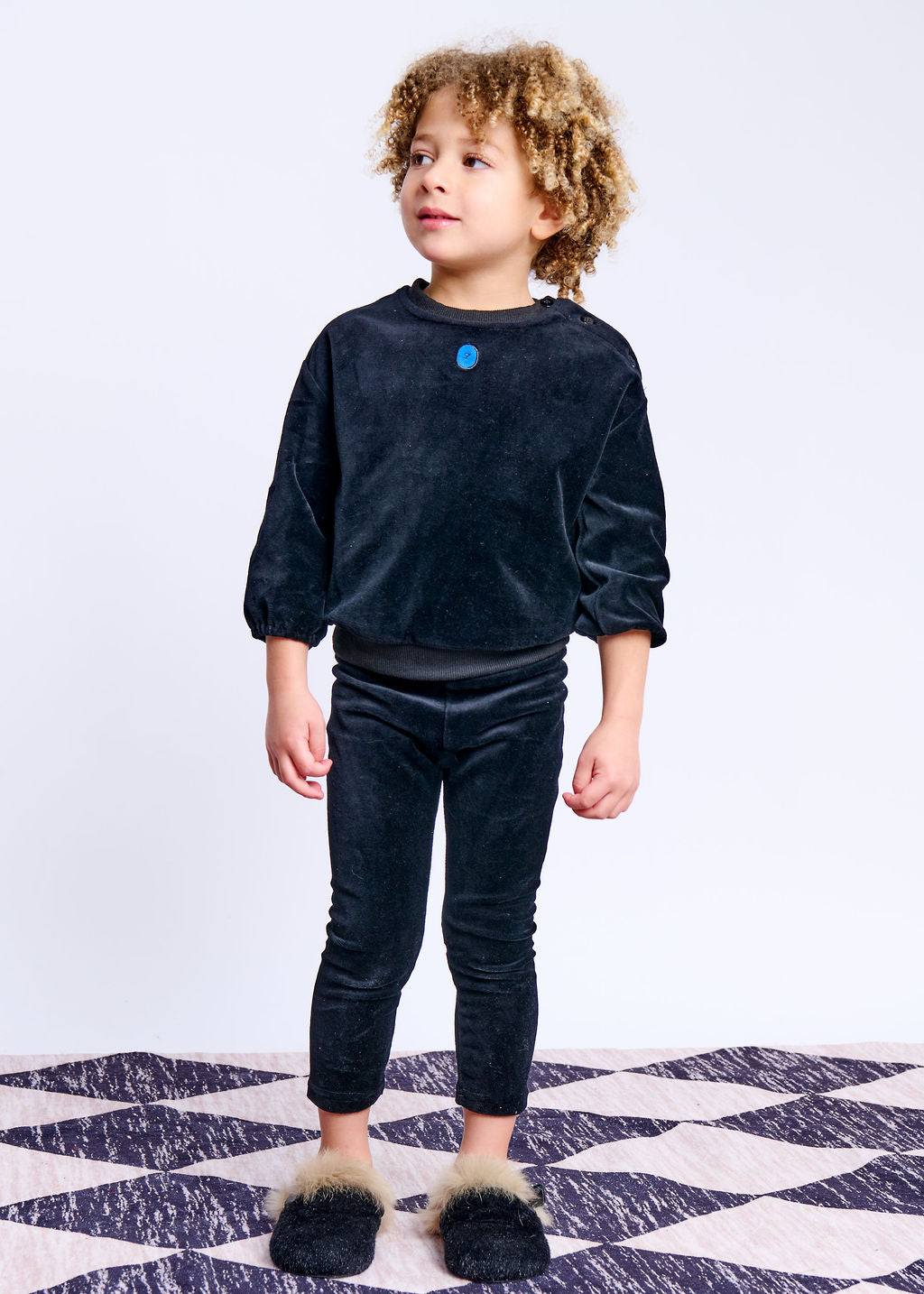 Boy Cotton Velour Emblem Set