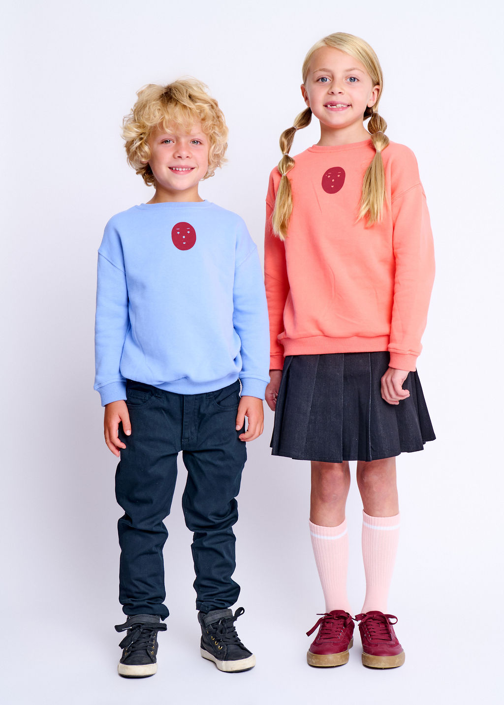 Smiley Print Top- Blue