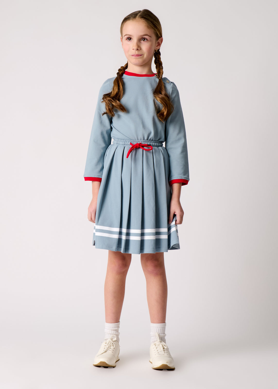 Pleated Double Stripe Skirt