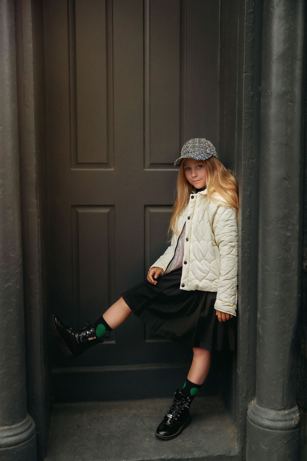 Oversized Quilted Heart Jacket - Off White