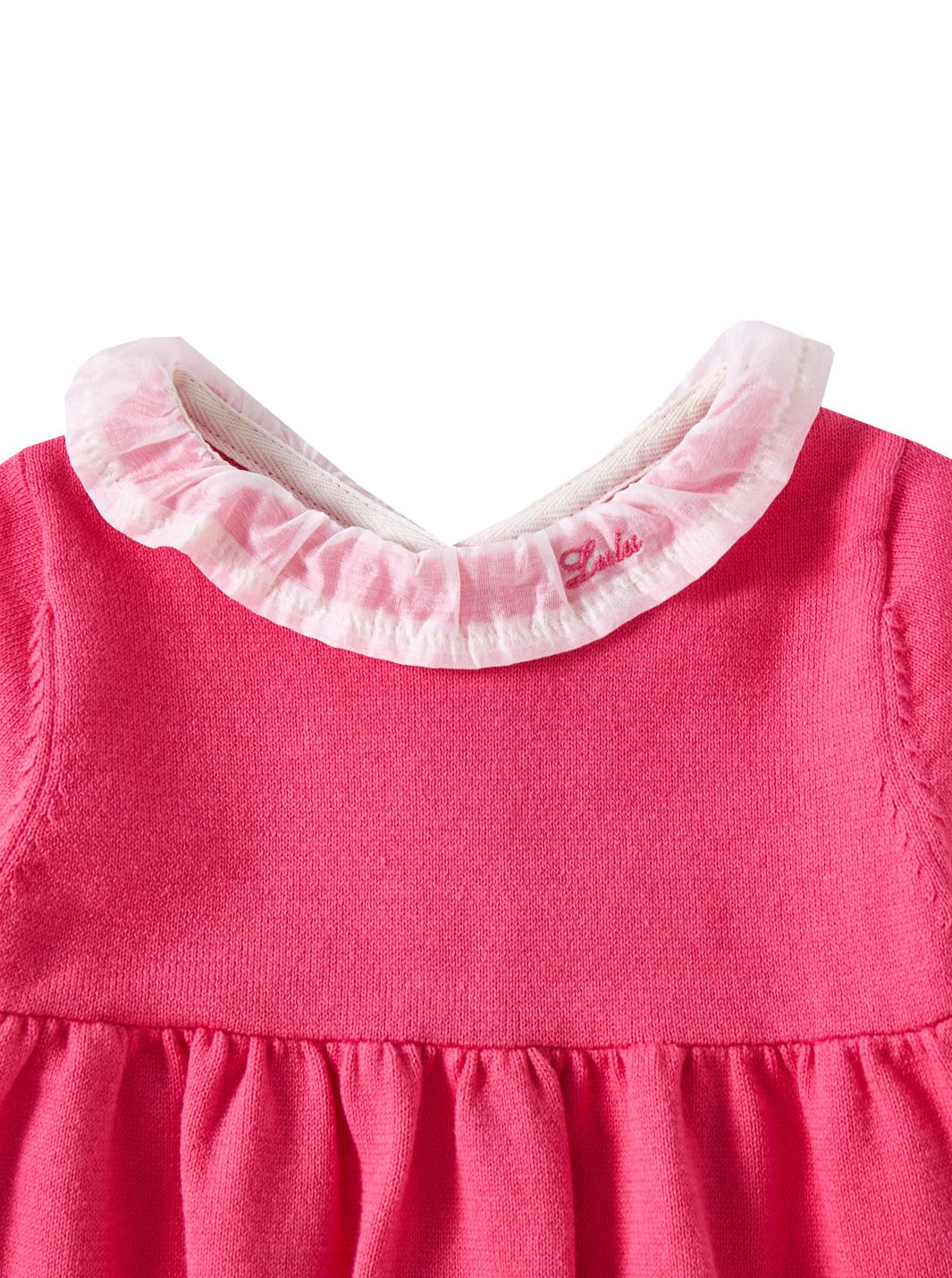 Signature Knit Ruffle Overall - Neon Hot Pink