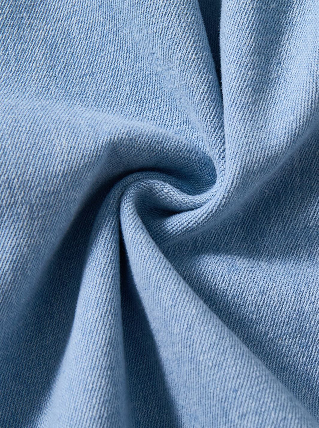 Denim V-neck Jumper - Pale Blue