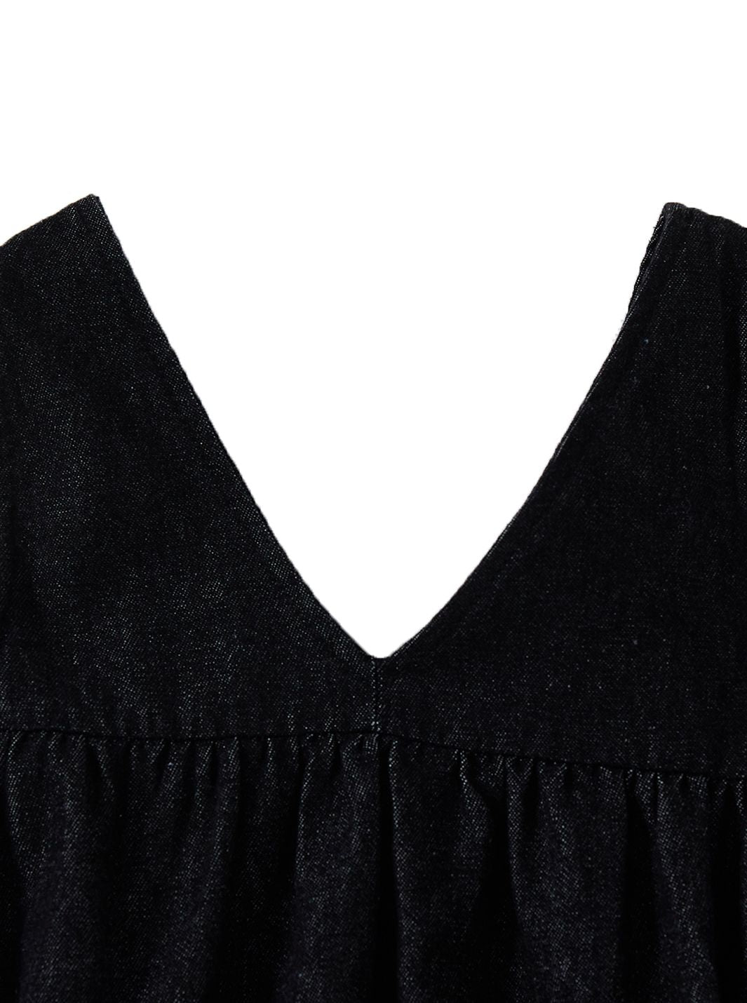 Denim V-neck Jumper - Black