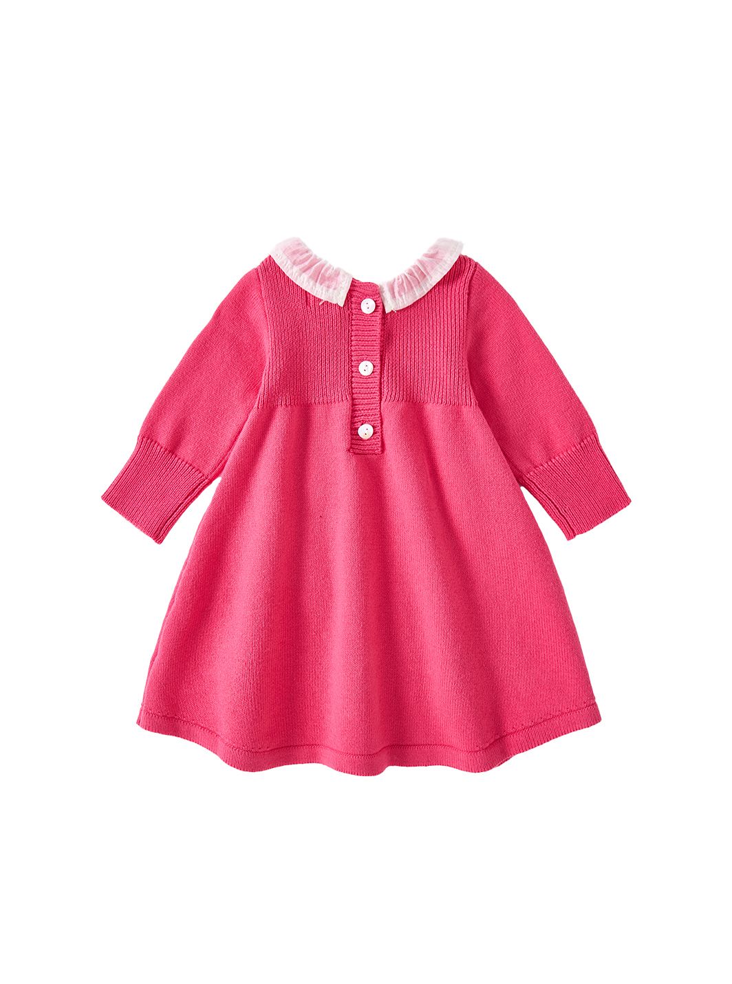 Signature Knit Ruffle Dress - Neon Hot Pink