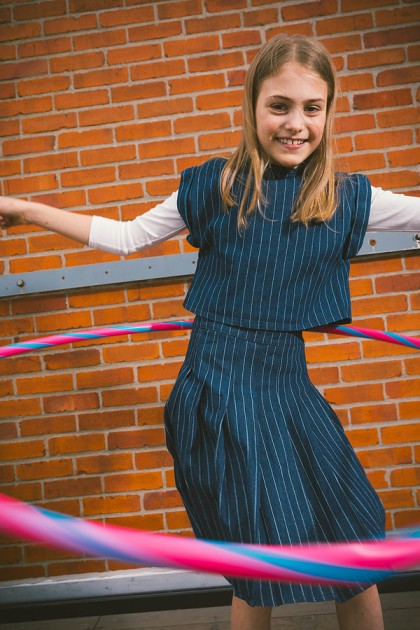 Railroad Stripe  Crop Vest