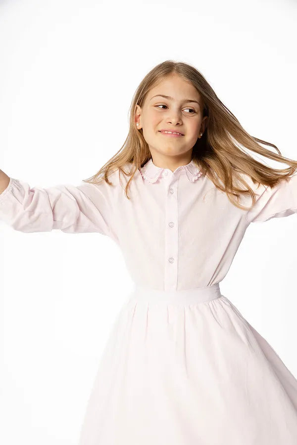 Sea Glass Collar Shirt - Pale Pink