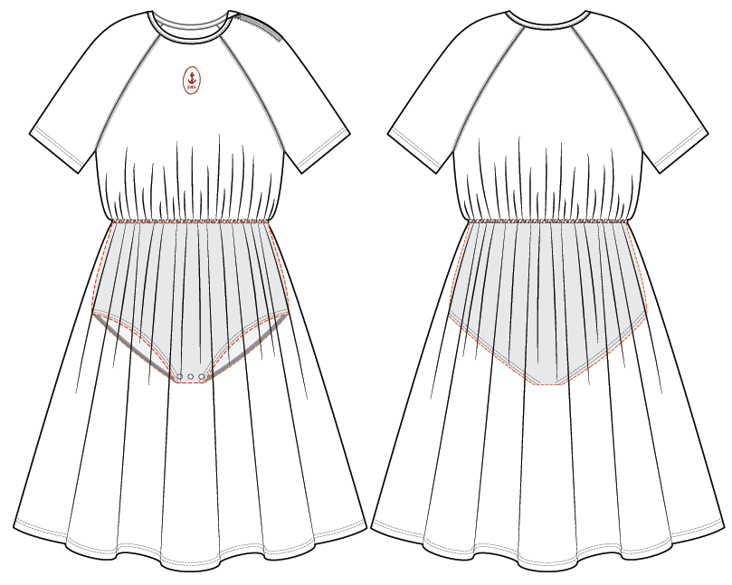 Seersucker Stripe Swim Dress - Red Stripe