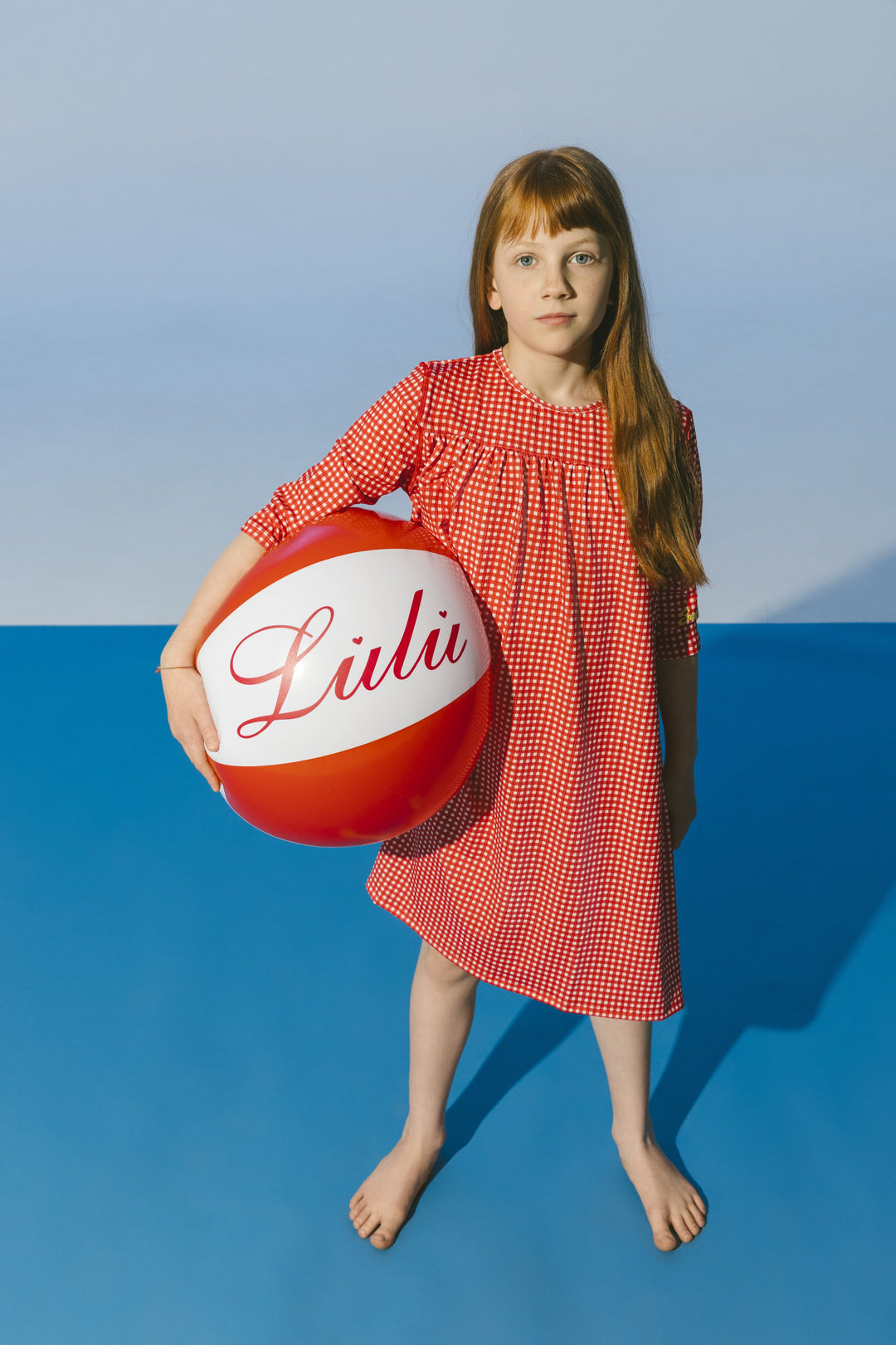 Gingham Swim Dress - Red/White
