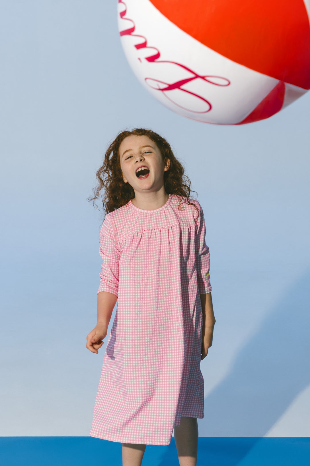 Gingham Swim Dress - Pink/White