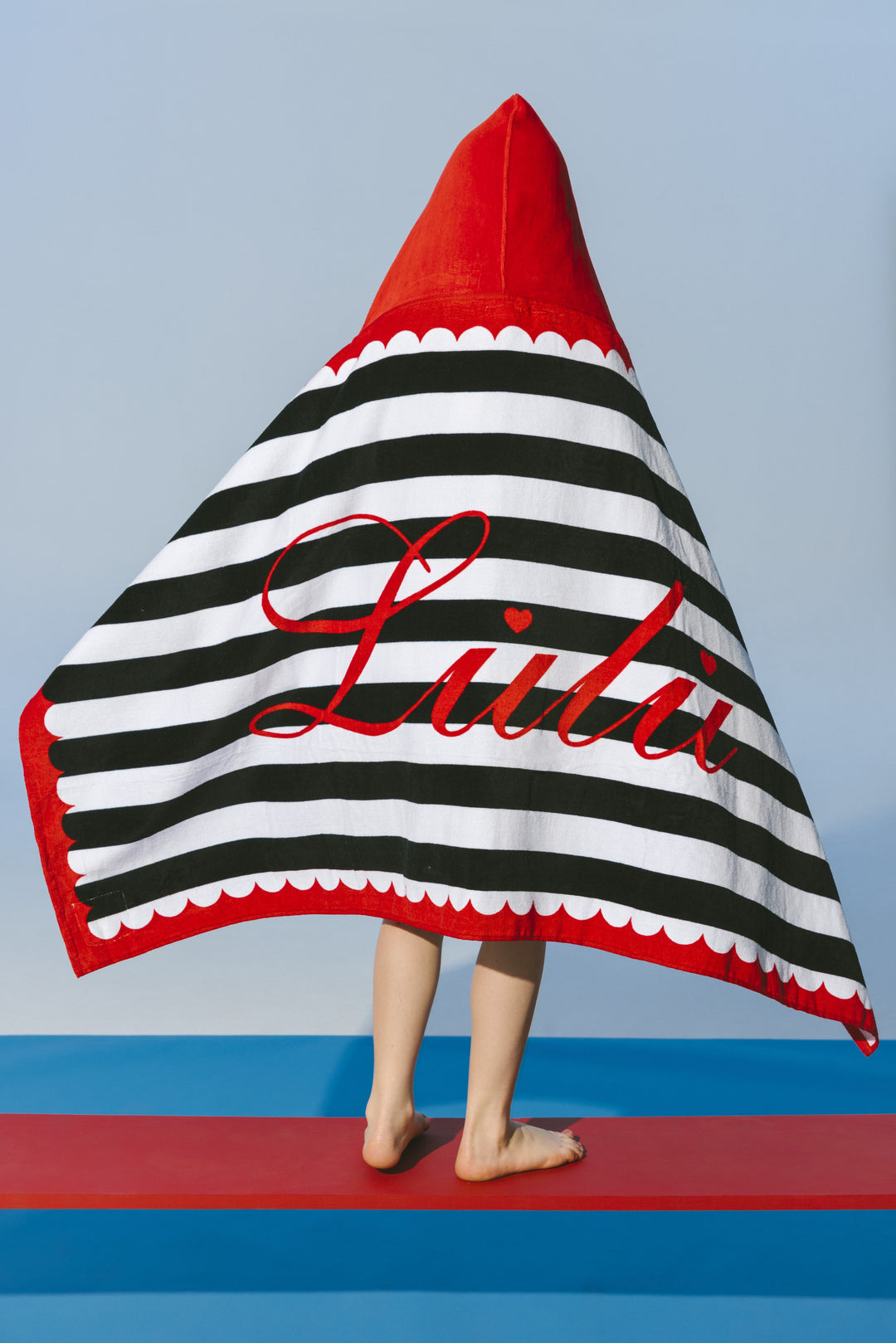 Striped Scallop Edge Towel