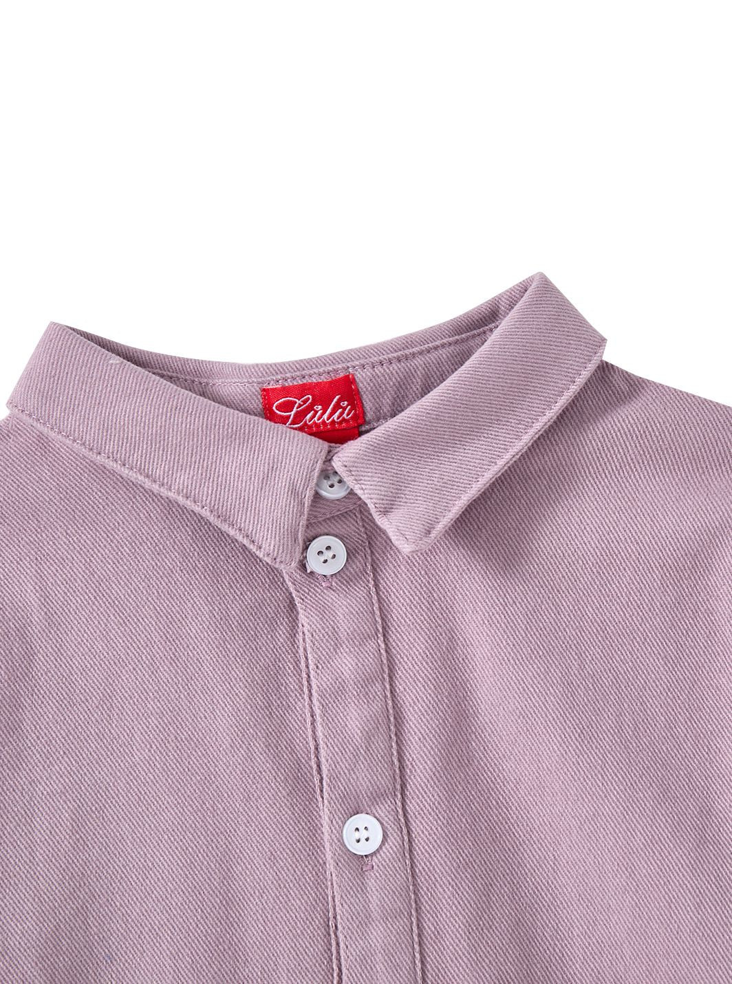Drift Twill Crop Shirt - Pale Purple